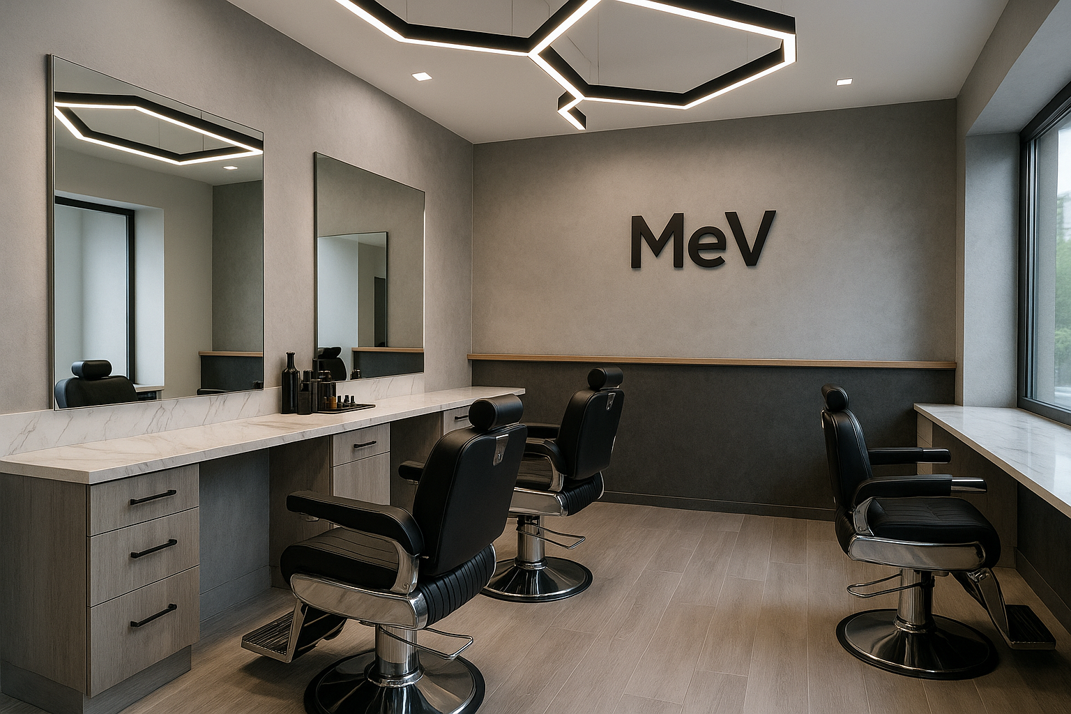 Modern barber studio interior