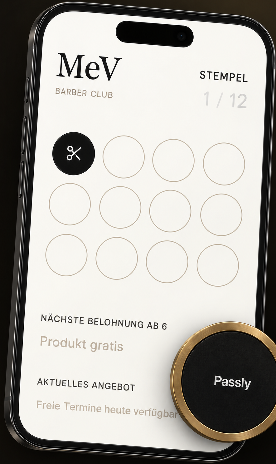 Digitale MeV-Treuekarte mit zwölf Stempeln